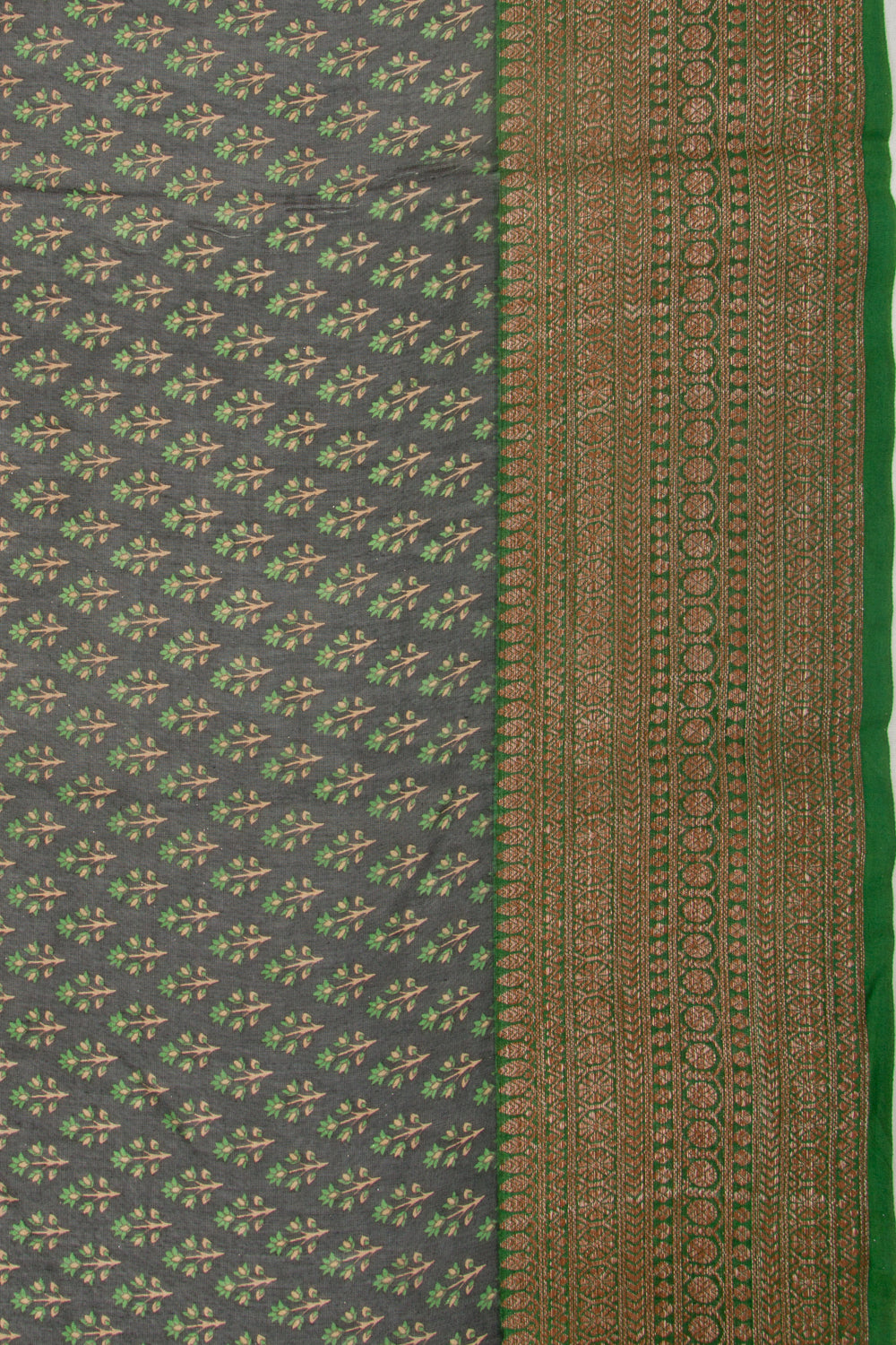 Chanderi Cotton Floral Printed Black Saree