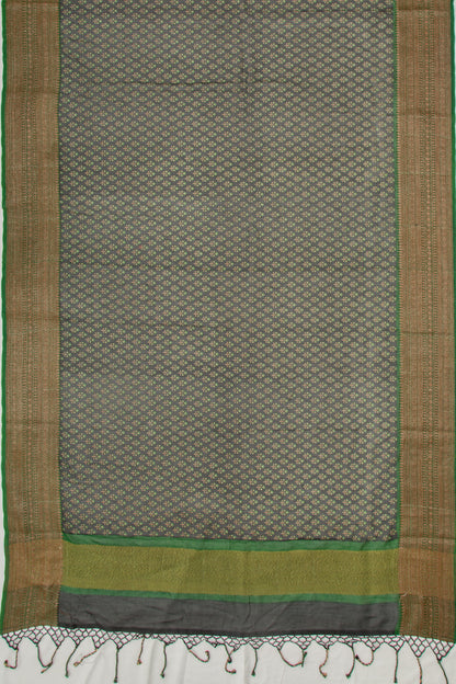 Chanderi Cotton Floral Printed Black Saree