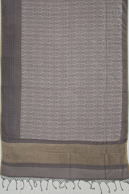 Chanderi Silk Floral Printed Grey Saree