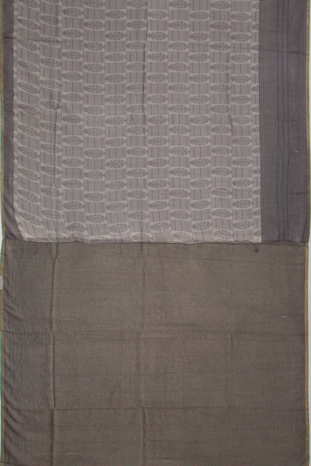 Chanderi Silk Floral Printed Grey Saree