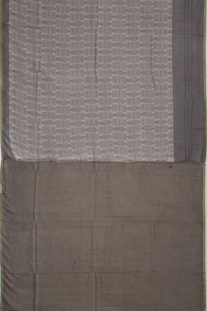 Chanderi Silk Floral Printed Grey Saree