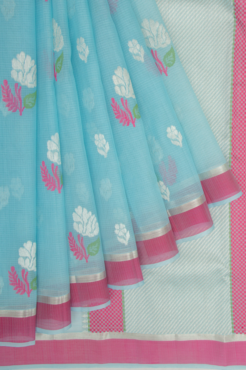 Kota Silk Butta Sky Blue Saree