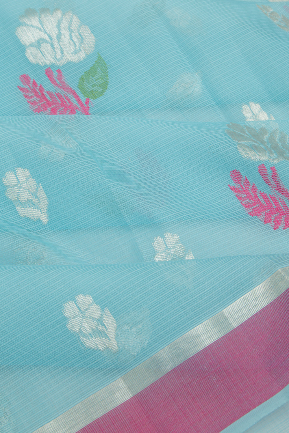 Kota Silk Butta Sky Blue Saree