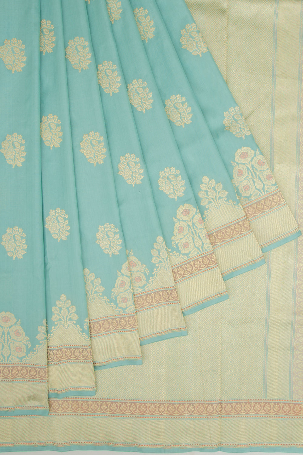 Banarasi Silk Kadwa Butta Sky Blue Saree