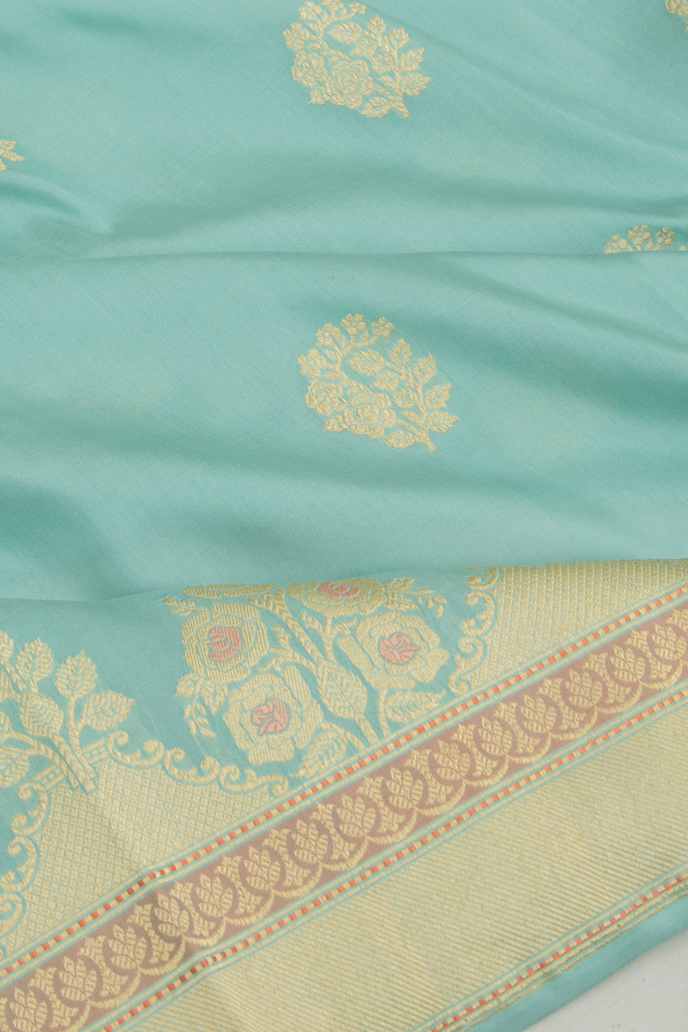Banarasi Silk Kadwa Butta Sky Blue Saree