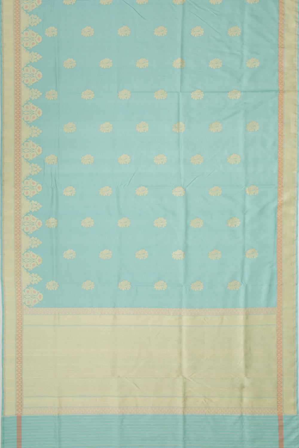 Banarasi Silk Kadwa Butta Sky Blue Saree