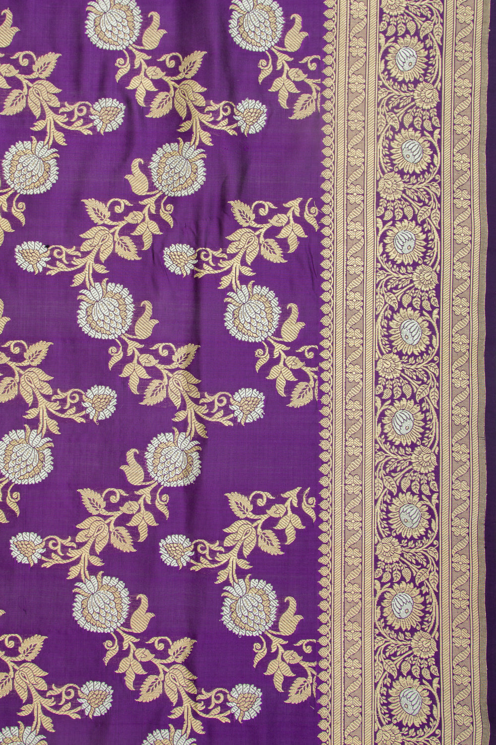 Banarasi Silk Kadwa Jaal Purple Saree