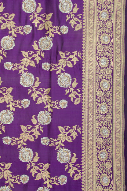 Banarasi Silk Kadwa Jaal Purple Saree