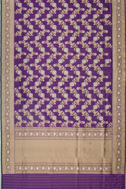 Banarasi Silk Kadwa Jaal Purple Saree