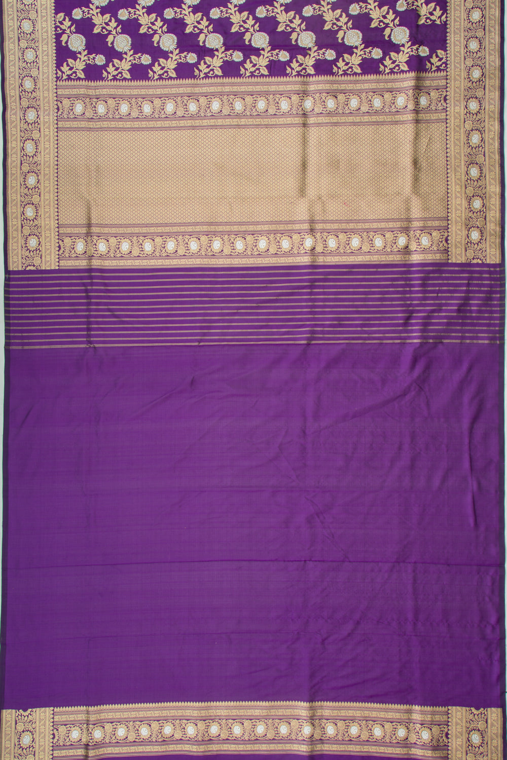 Banarasi Silk Kadwa Jaal Purple Saree