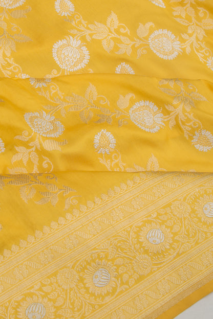 Banarasi Silk Jaal Yellow Saree