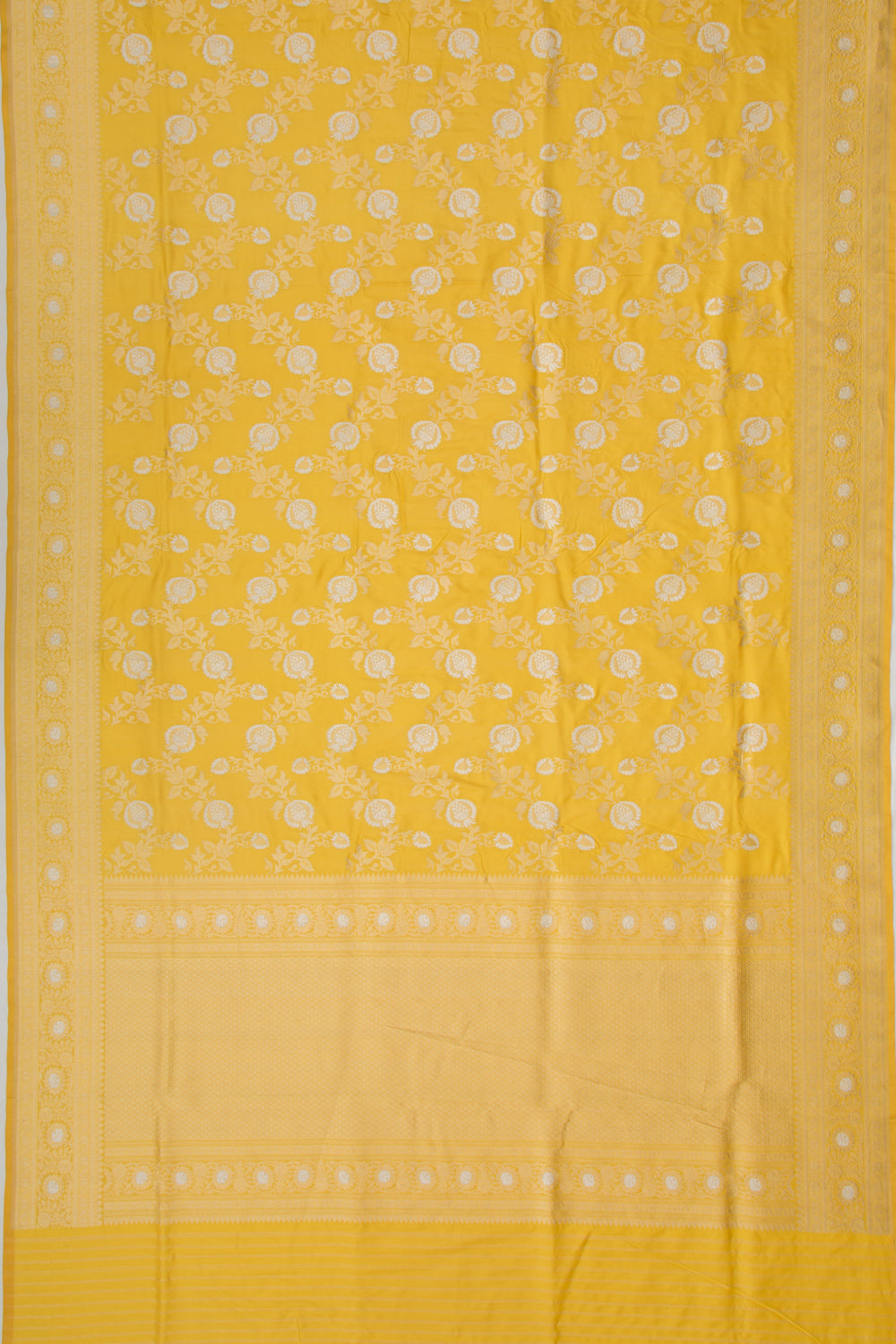 Banarasi Silk Jaal Yellow Saree