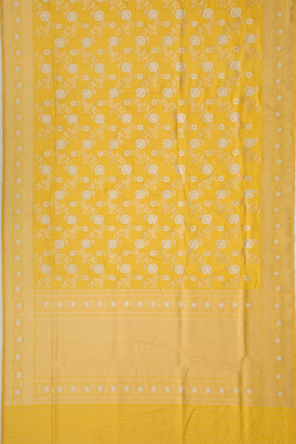 Banarasi Silk Jaal Yellow Saree