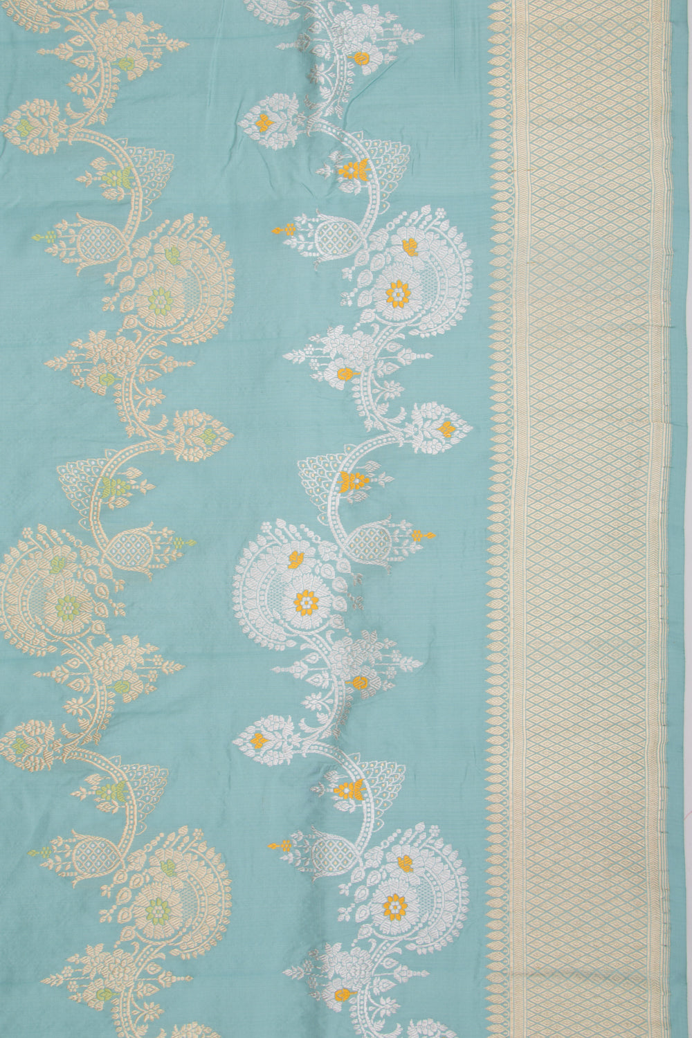 Banarasi Silk Kadwa Jaal Sea Green Saree