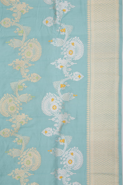 Banarasi Silk Kadwa Jaal Sea Green Saree