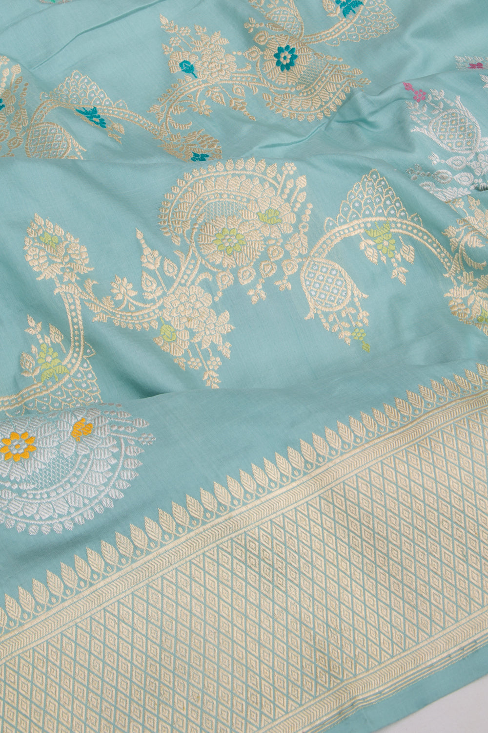 Banarasi Silk Kadwa Jaal Sea Green Saree