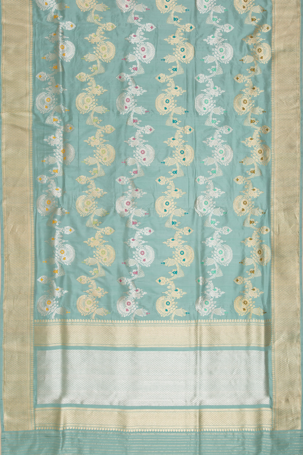 Banarasi Silk Kadwa Jaal Sea Green Saree