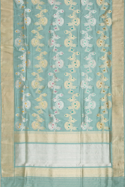 Banarasi Silk Kadwa Jaal Sea Green Saree