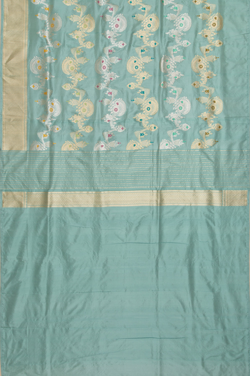 Banarasi Silk Kadwa Jaal Sea Green Saree