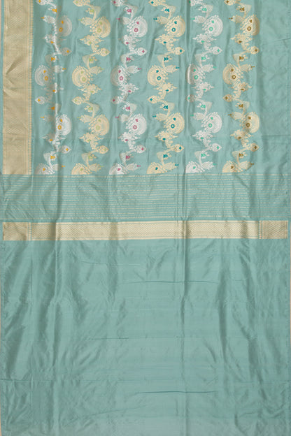 Banarasi Silk Kadwa Jaal Sea Green Saree