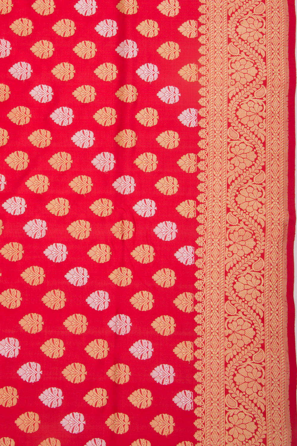 Banarasi Silk Kadwa Butta Red Saree