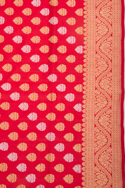 Banarasi Silk Kadwa Butta Red Saree