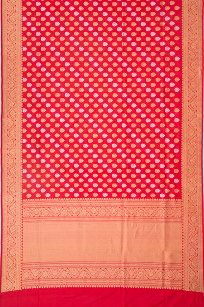 Banarasi Silk Kadwa Butta Red Saree