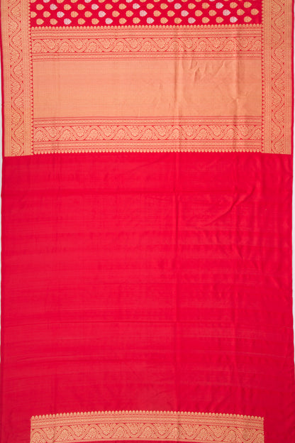 Banarasi Silk Kadwa Butta Red Saree