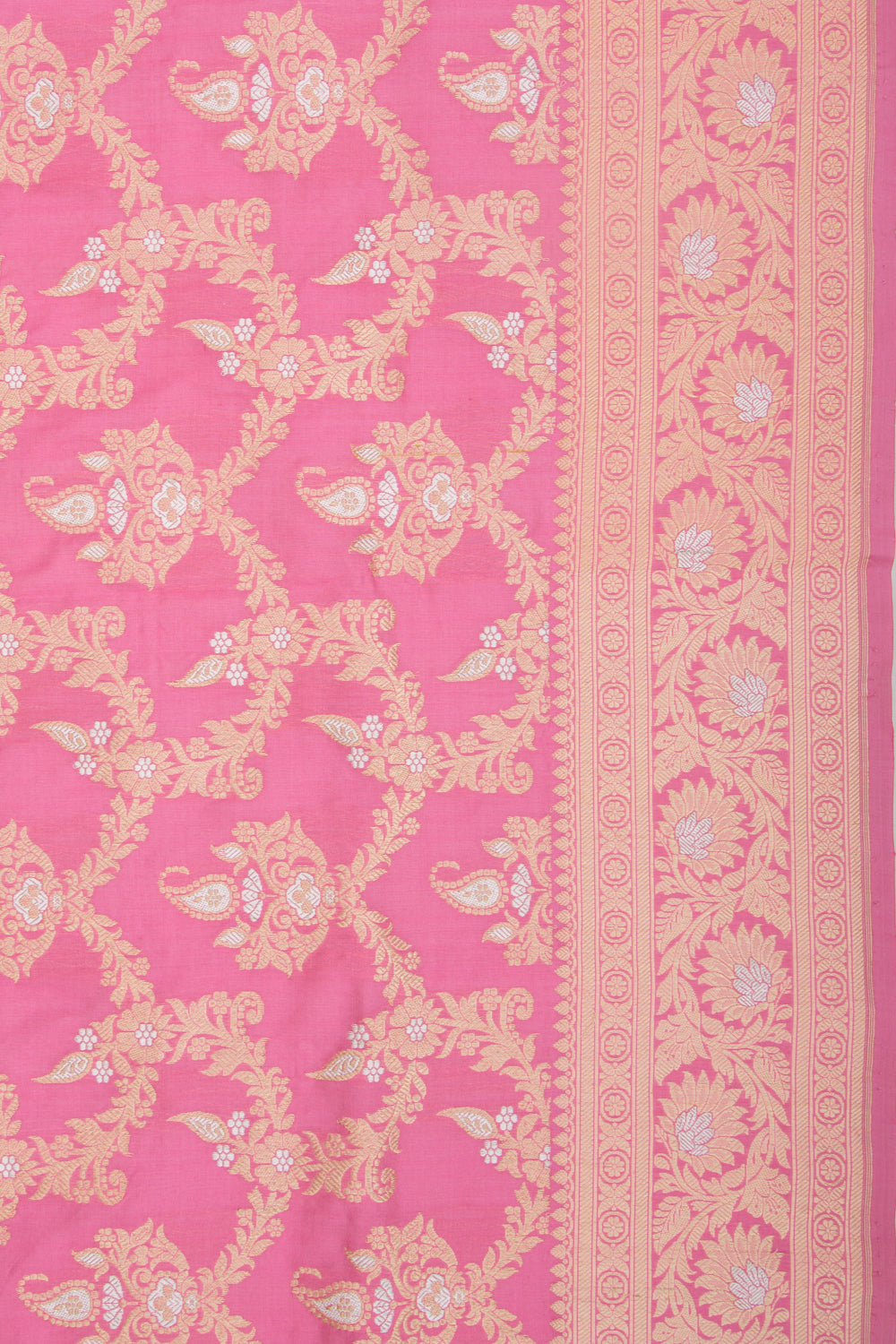 Banarasi Silk Kadwa Jaal Pink Saree