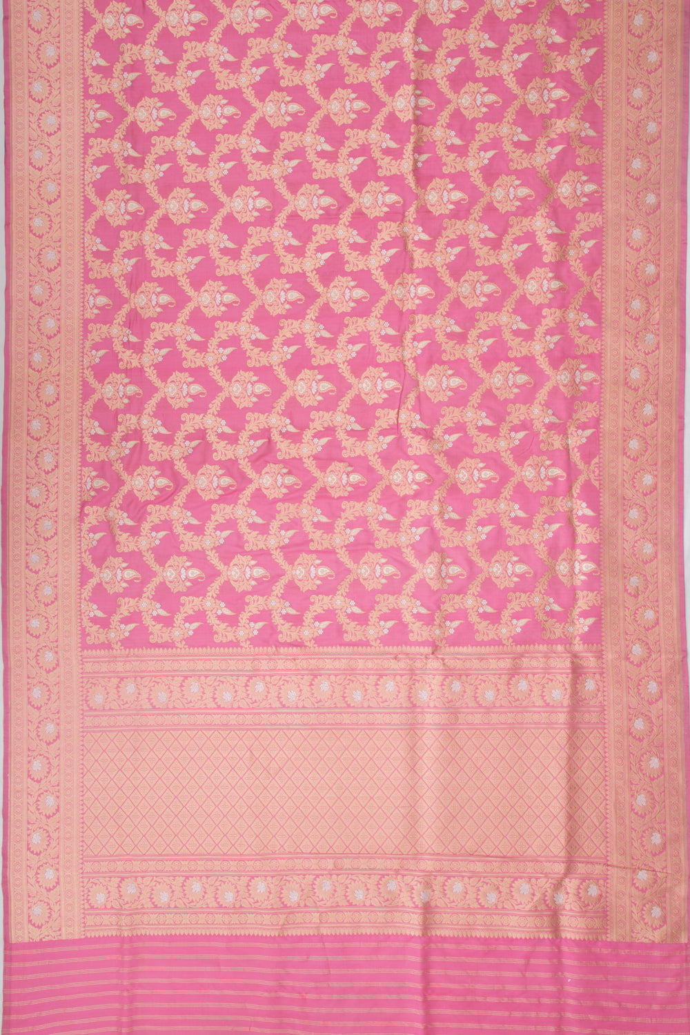 Banarasi Silk Kadwa Jaal Pink Saree