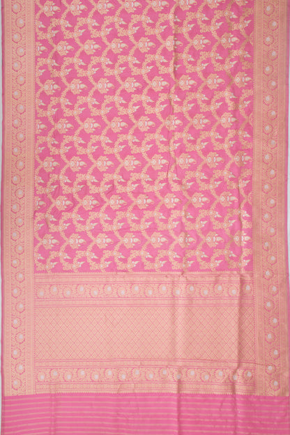 Banarasi Silk Kadwa Jaal Pink Saree