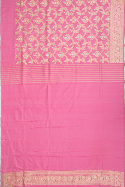 Banarasi Silk Kadwa Jaal Pink Saree
