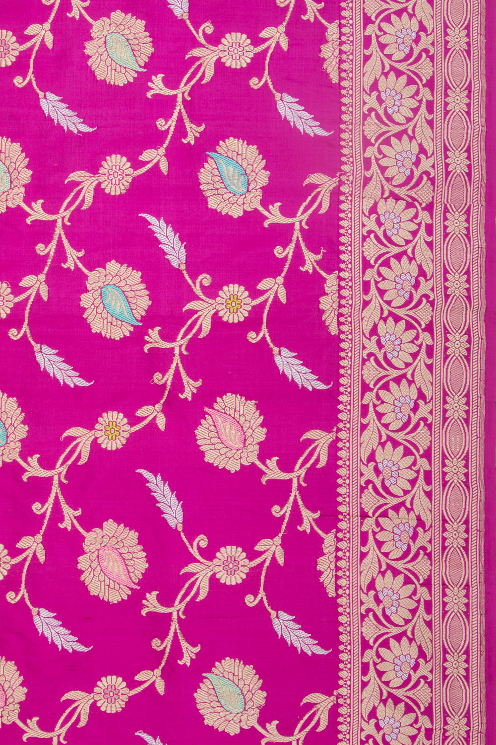 Banarasi Silk Kadwa Jaal Magenta Pink Saree