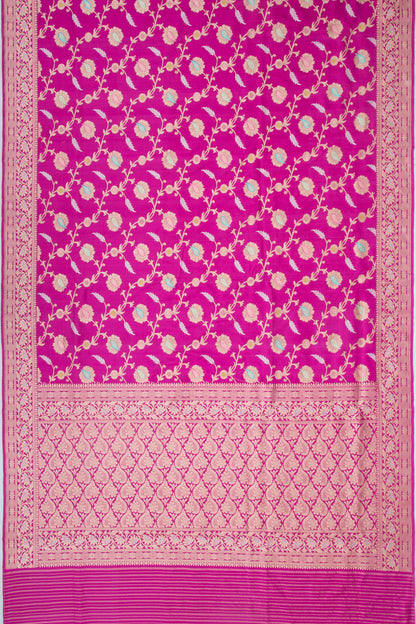 Banarasi Silk Kadwa Jaal Magenta Pink Saree