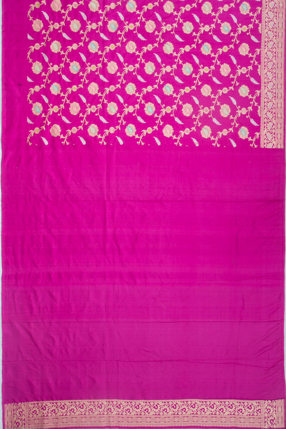 Banarasi Silk Kadwa Jaal Magenta Pink Saree