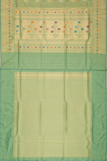 Banarasi Silk Kadwa Butta Green Saree