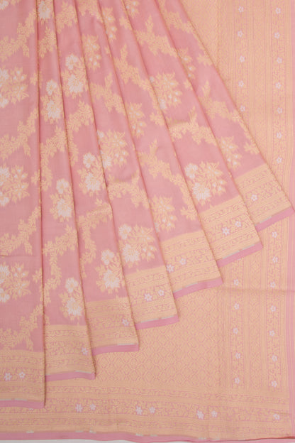 Banarasi Silk Jaal Pink Saree