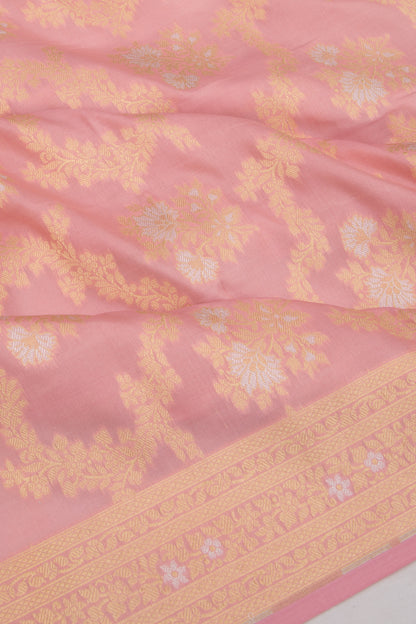Banarasi Silk Jaal Pink Saree