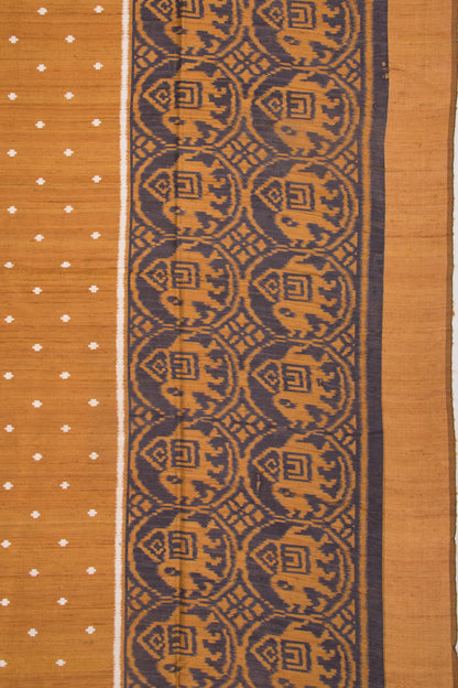 Tussar Printed Brown Saree
