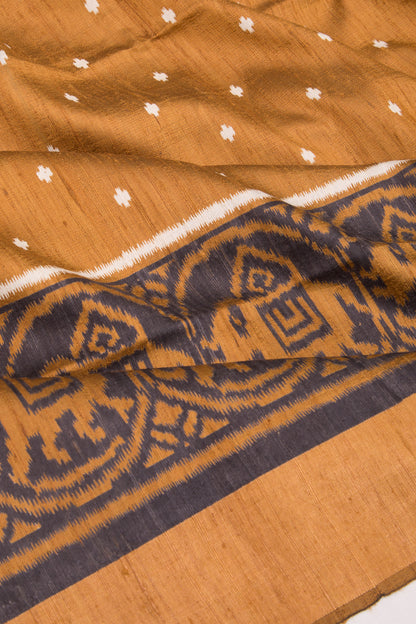 Tussar Printed Brown Saree
