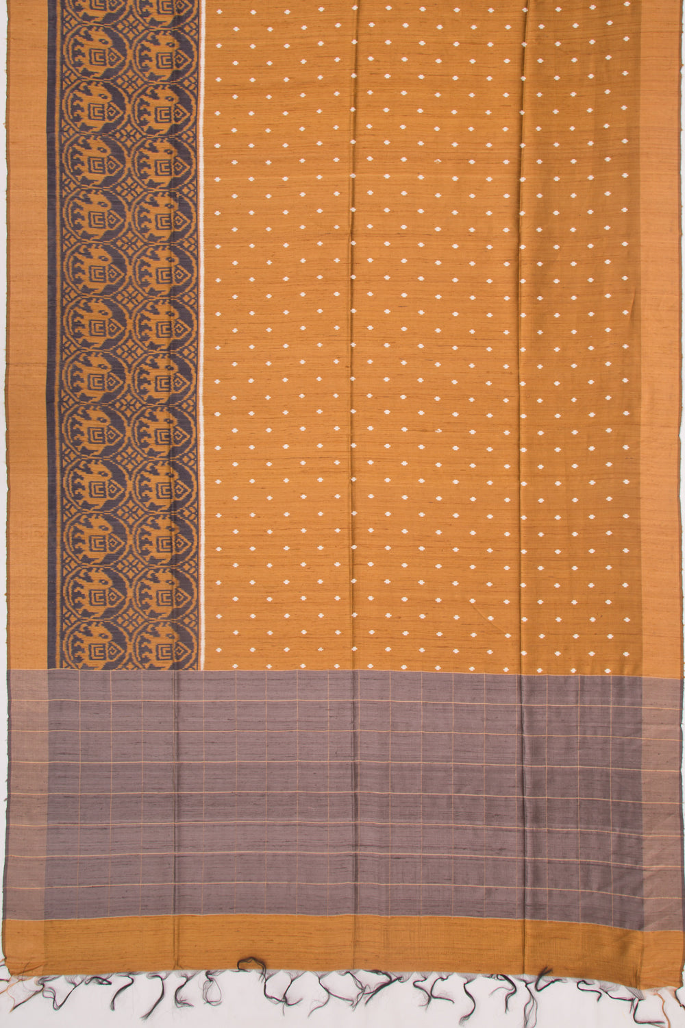 Tussar Printed Brown Saree