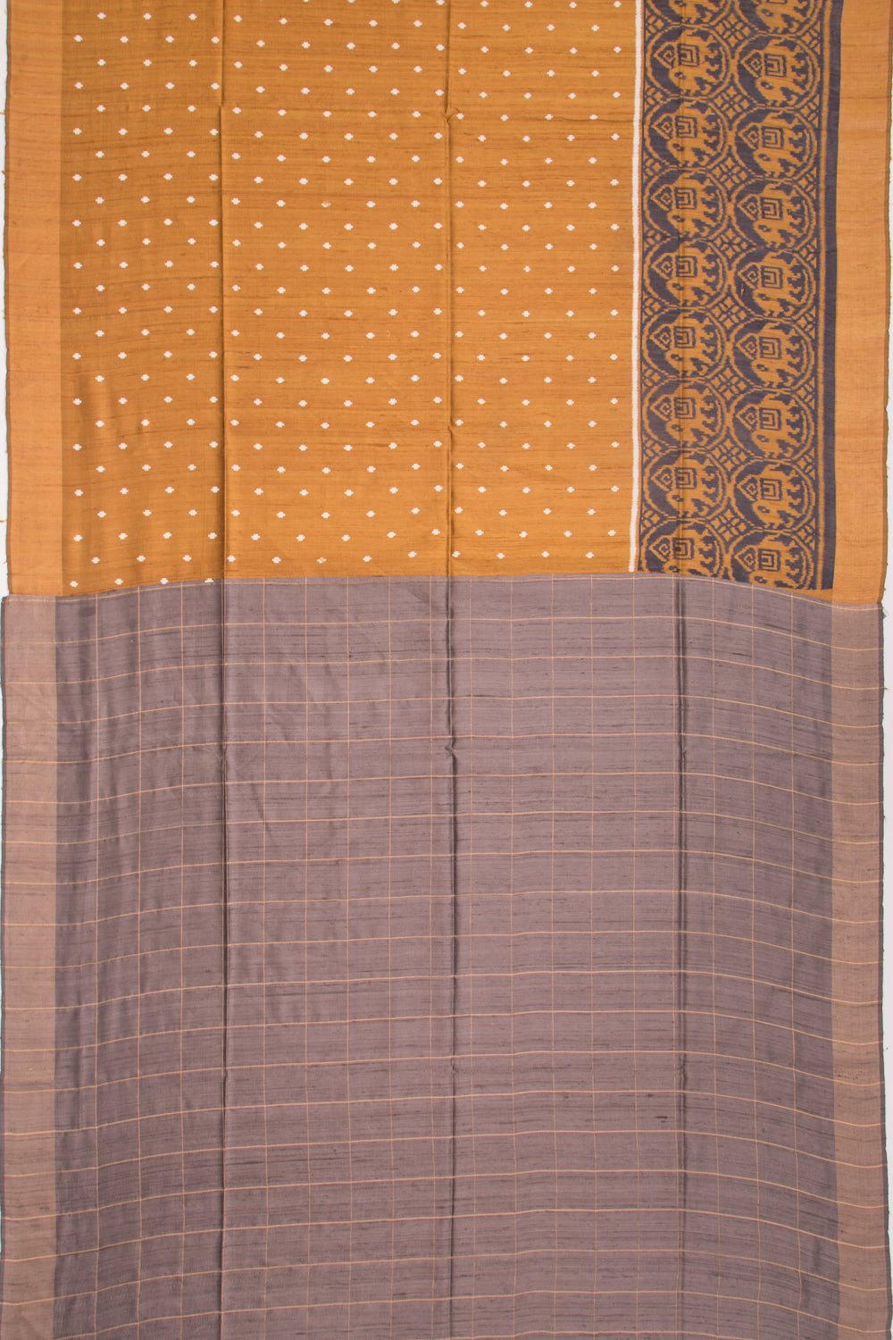 Tussar Printed Brown Saree
