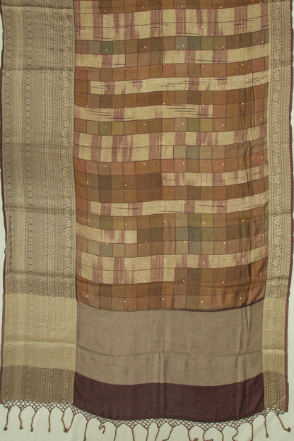 Chanderi Silk Printed And Embroidery Butta Multicolour Saree