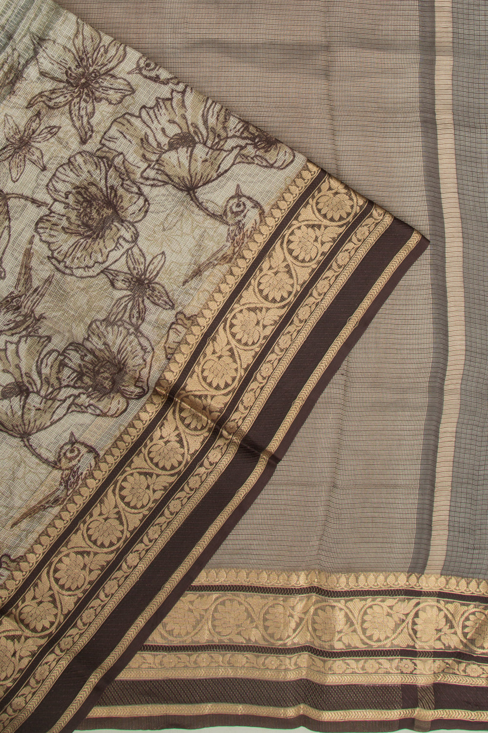 Kota Soft Silk Floral Printed Multicolour Saree