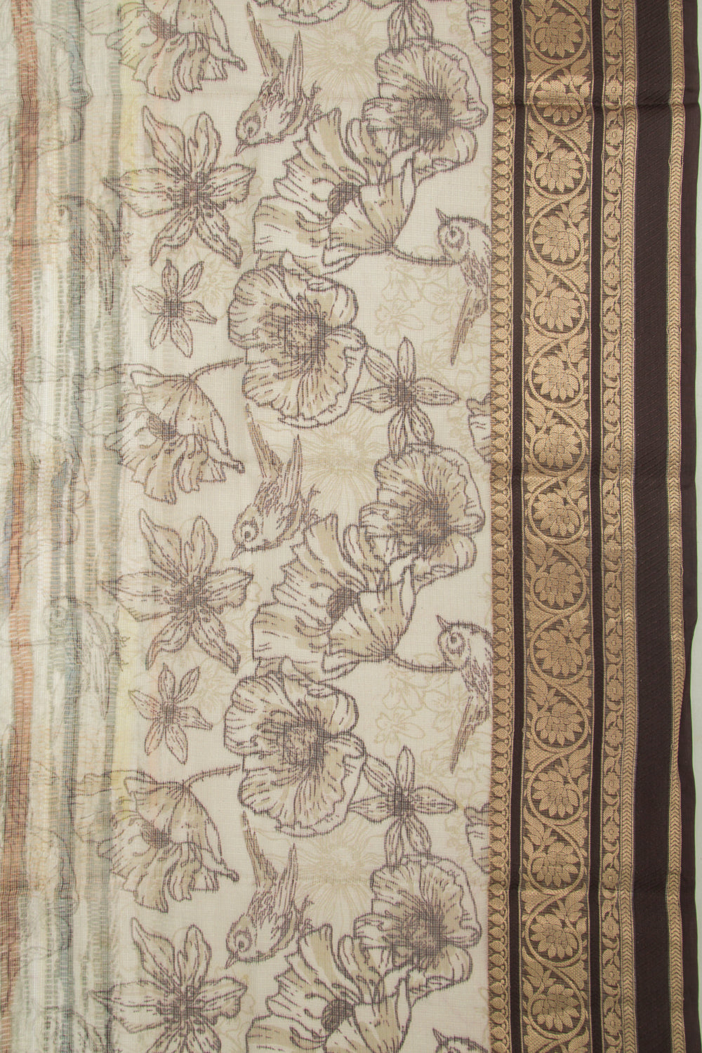 Kota Soft Silk Floral Printed Multicolour Saree