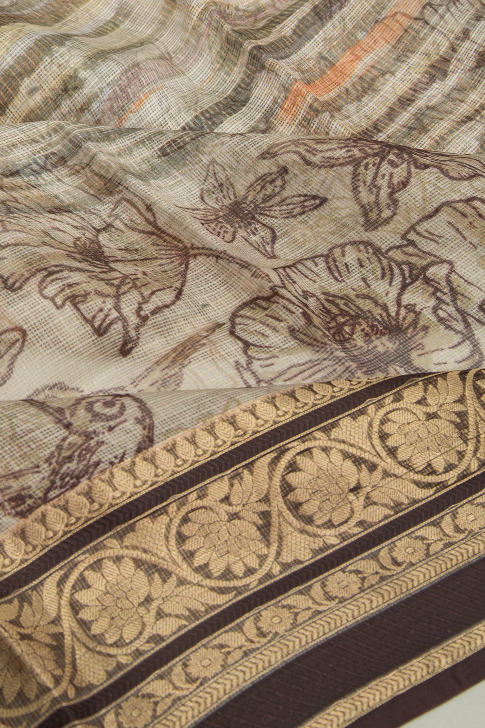 Kota Soft Silk Floral Printed Multicolour Saree