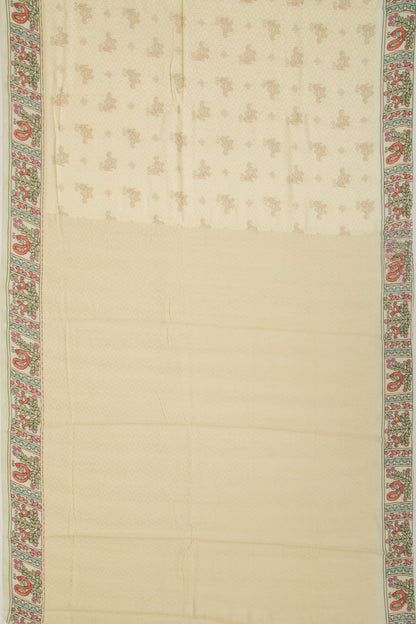 Chanderi Silk Printed And Brocade Pastel Green Saree