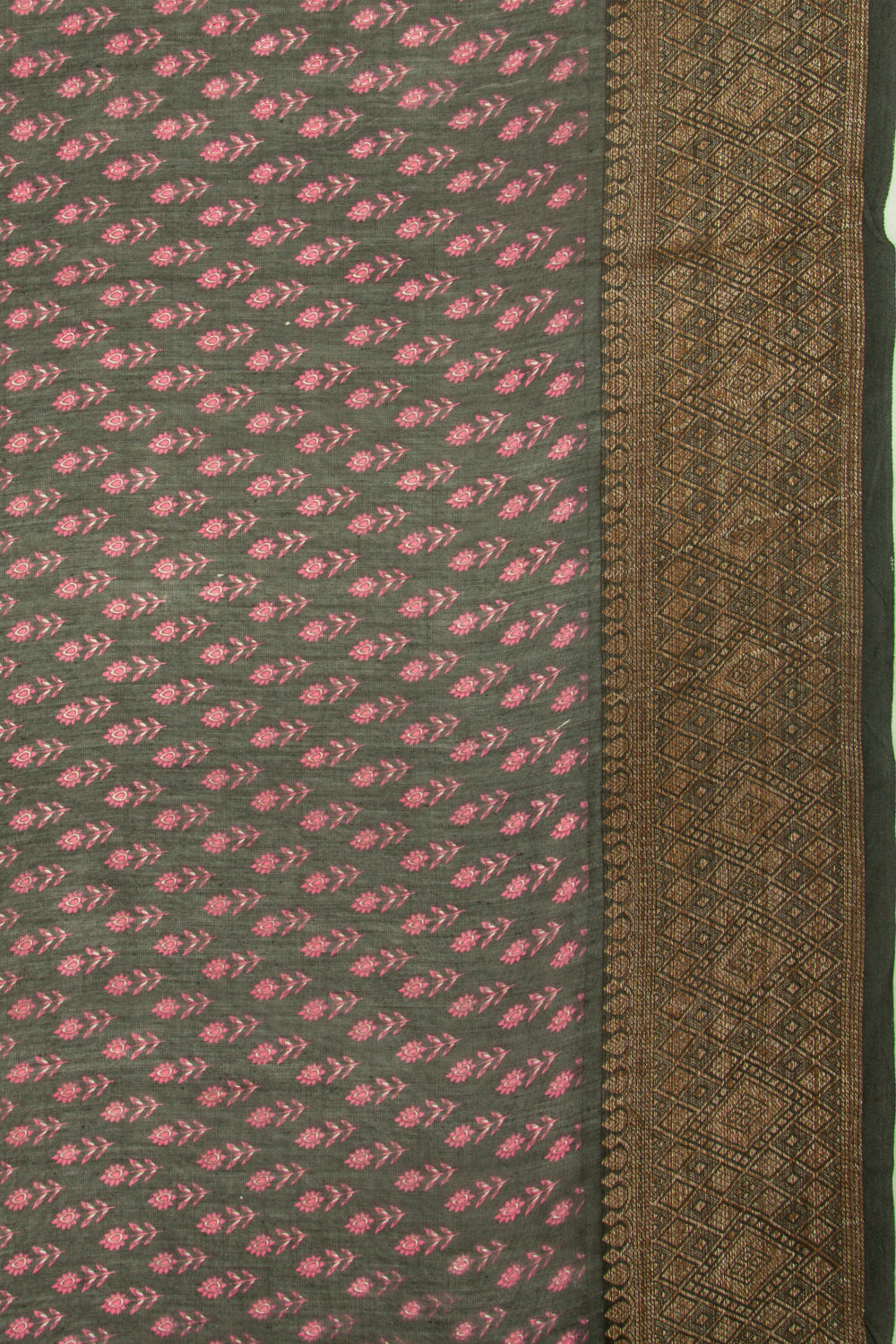 Chanderi Silk Floral Printed Black Saree