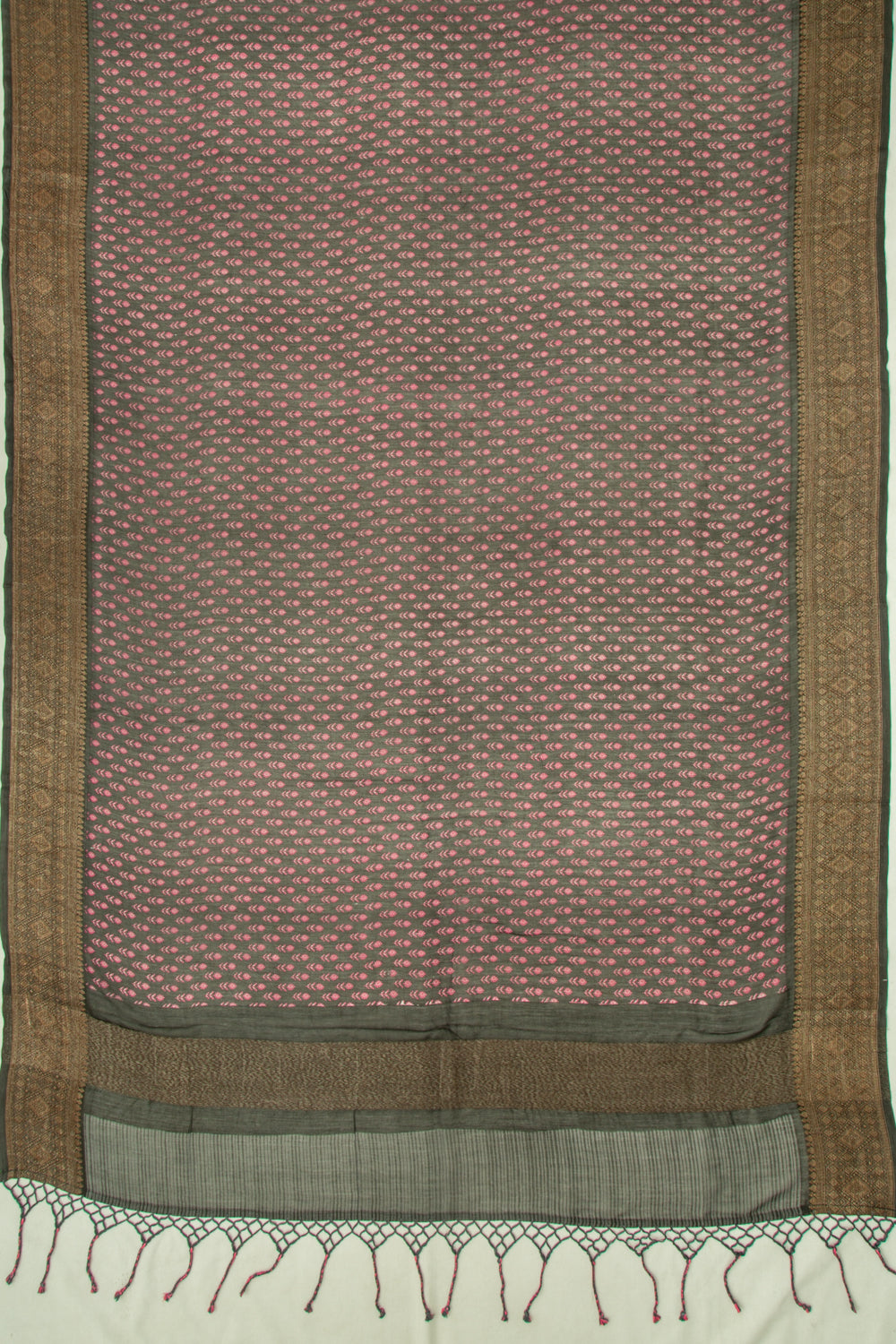 Chanderi Silk Floral Printed Black Saree