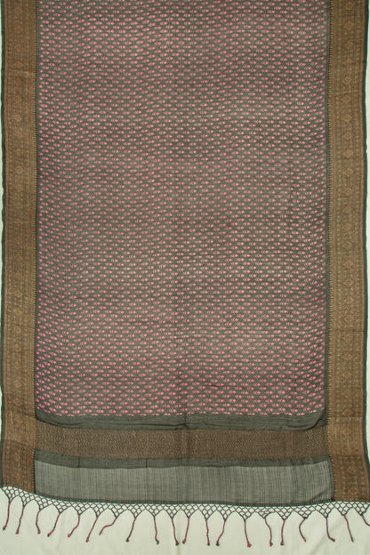 Chanderi Silk Floral Printed Black Saree